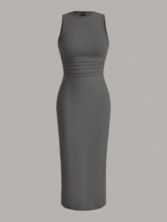 EZwear Knitted Tight-Fitting Sleeveless Dress