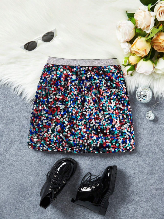 Tween Girls' Colorful Sparkle Casual Skirt