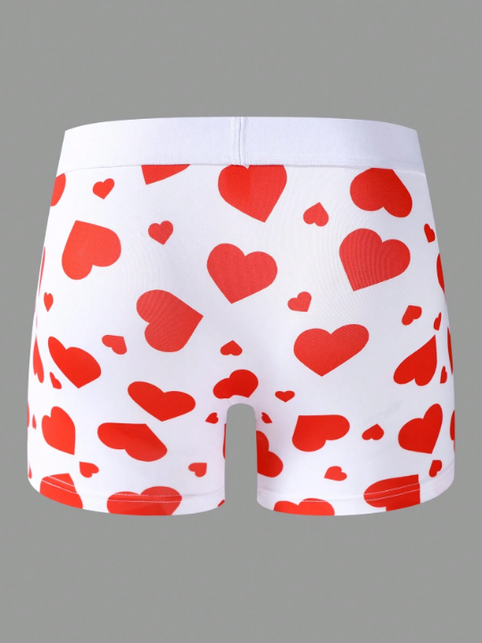 Men'S Heart Print Boxer Shorts