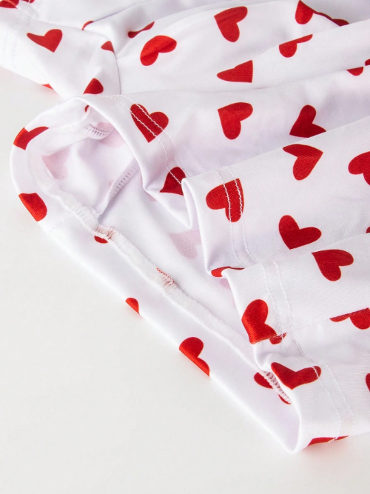 Men's Full Printed Heart Pattern Trunks