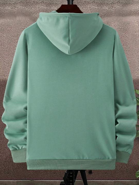 Manfinity Homme Men'S Deer Patterned Half Zip Hoodie With Drawstring Design