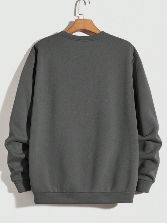 Manfinity Unisex Loose Men's Dropping Shoulder Letter Printed Crew Neck Sweatshirt