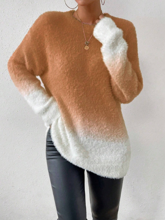 Essnce Women's Gradient Long Knit Sweater