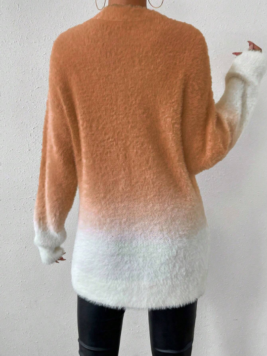 Essnce Women's Gradient Long Knit Sweater