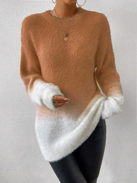 Essnce Women's Gradient Long Knit Sweater