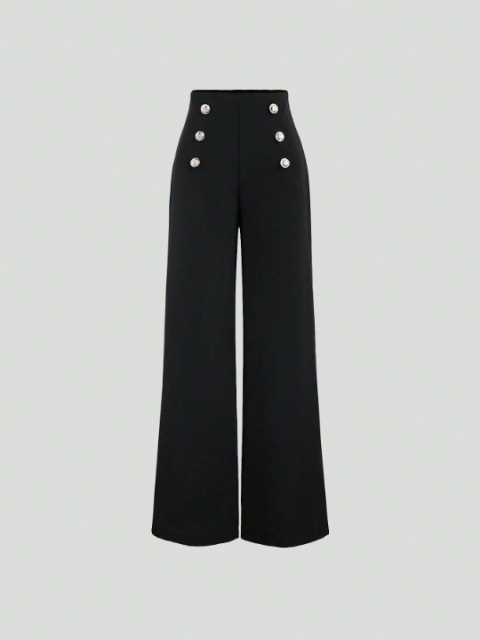 MOD Women's Wide-Leg Button-Up Palazzo Pants