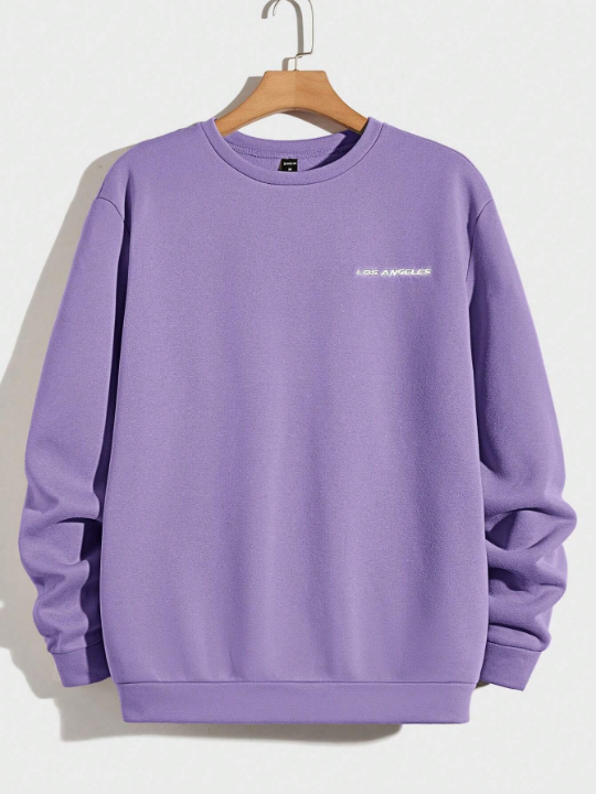 Manfinity Hypemode Loose Fit Men's Round Neck Sweatshirt With Letter Print