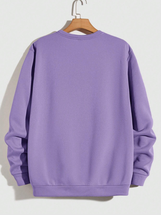 Manfinity Hypemode Loose Fit Men's Round Neck Sweatshirt With Letter Print