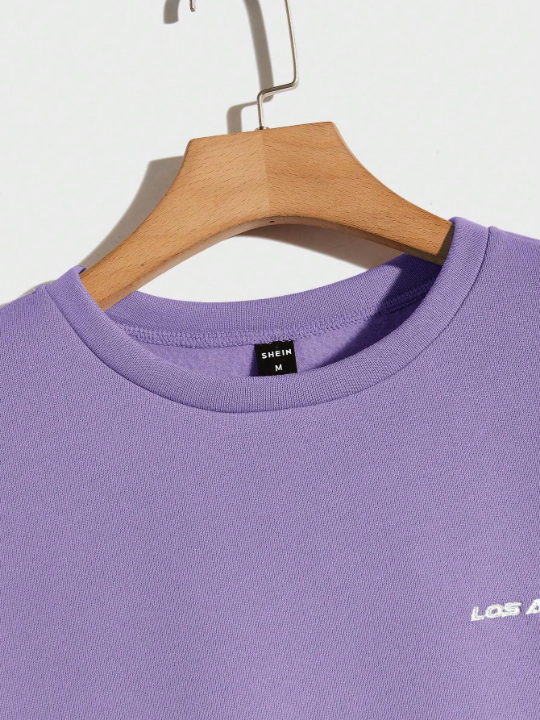 Manfinity Hypemode Loose Fit Men's Round Neck Sweatshirt With Letter Print