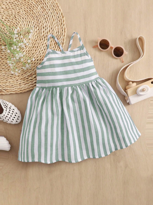 Baby Girl's Sleeveless Striped Dress