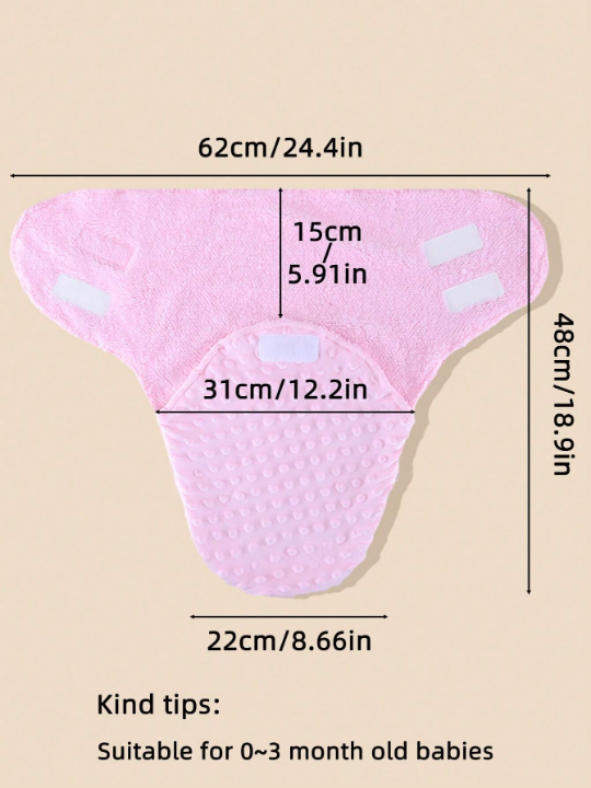 1pc Soft Breathable Solid Color Dotted Velvet Baby Sleeping Bag, Suitable For Home Use