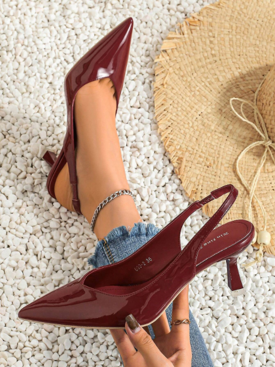 Trendy And Fashionable High Heels Women's Shoes Lady's Single Shoes With Hollow-Out Back