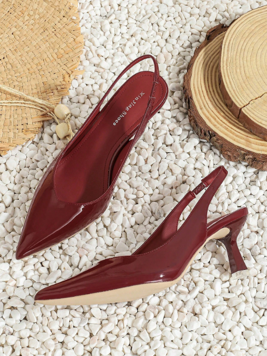 Trendy And Fashionable High Heels Women's Shoes Lady's Single Shoes With Hollow-Out Back