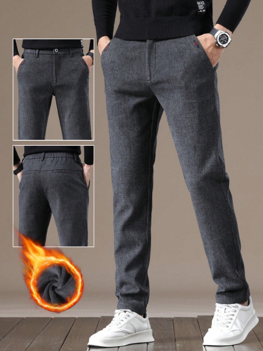 Men's Fleece Lined Pants With Pockets