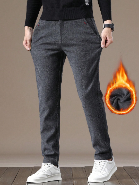 Men's Fleece Lined Pants With Pockets