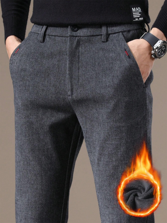 Men's Fleece Lined Pants With Pockets