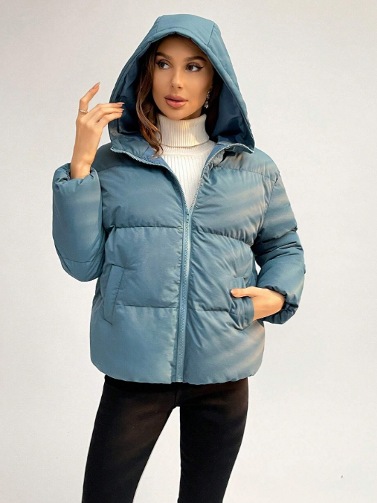 Priv Women's Puffer Coat Hooded -Padded Jacket