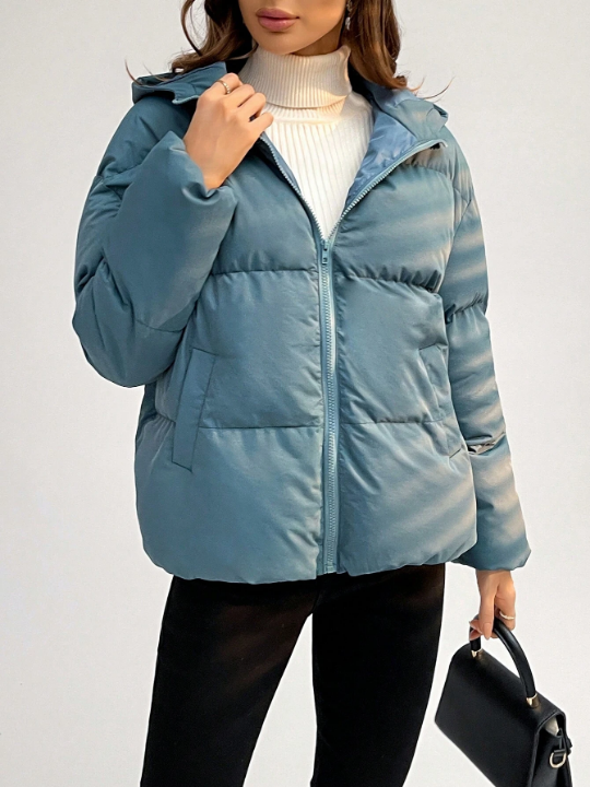 Priv Women's Puffer Coat Hooded -Padded Jacket