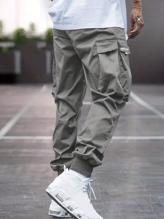 Men's Drawstring Waist Flip Pocket Cargo Pants