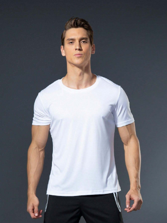 5pcs Men's Breathable And Loose Fit Quick Dry Short Sleeve Workout T-Shirt For Outdoor Sports Gym Clothes Men Spring Tops Basic T Shirt