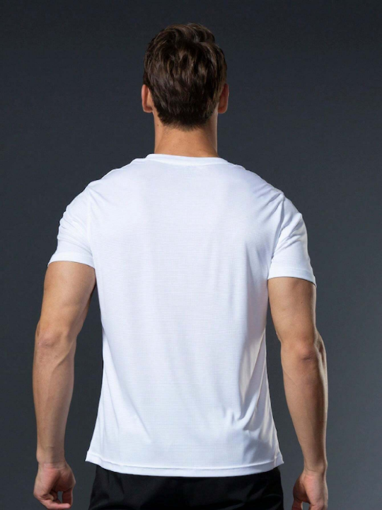 5pcs Men's Breathable And Loose Fit Quick Dry Short Sleeve Workout T-Shirt For Outdoor Sports Gym Clothes Men Spring Tops Basic T Shirt