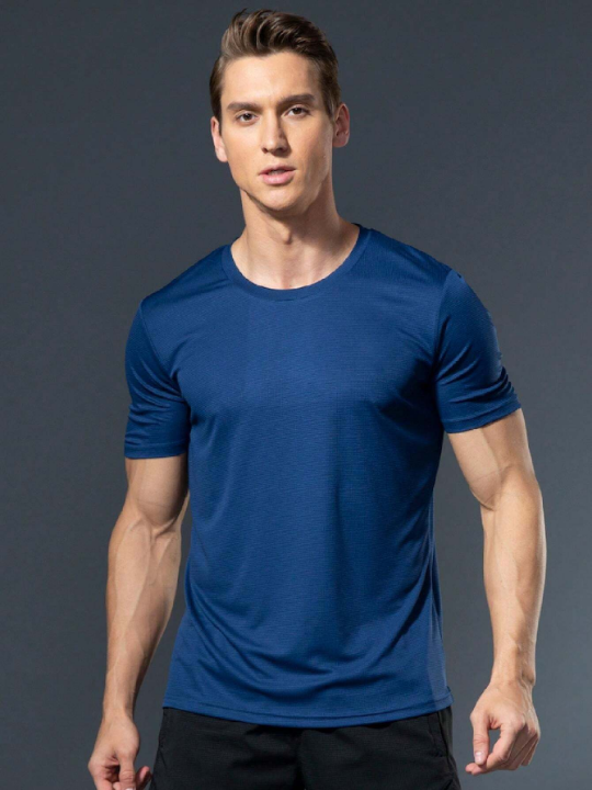 5pcs Men's Breathable And Loose Fit Quick Dry Short Sleeve Workout T-Shirt For Outdoor Sports Gym Clothes Men Spring Tops Basic T Shirt