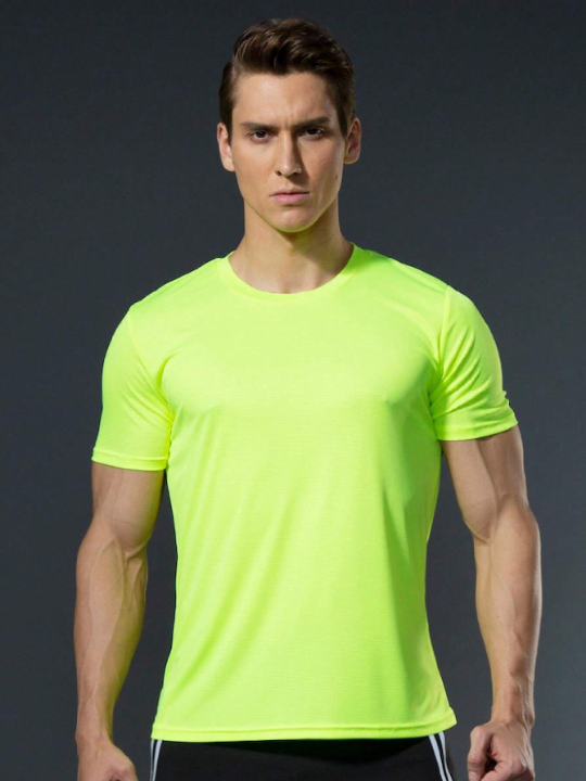 5pcs Men's Breathable And Loose Fit Quick Dry Short Sleeve Workout T-Shirt For Outdoor Sports Gym Clothes Men Spring Tops Basic T Shirt