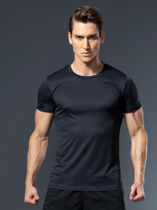 5pcs Men's Loose Breathable Fitness Running Outdoor Quick-Drying Short-Sleeved Sports T-Shirt Gym Clothes Men Spring Tops Basic T-Shirt