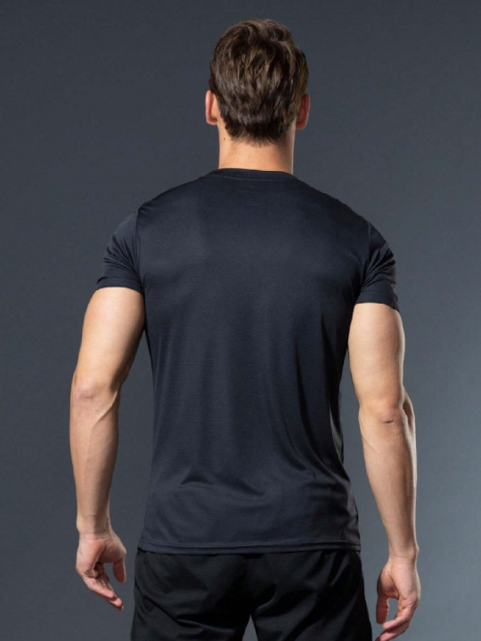 5pcs Men's Loose Breathable Fitness Running Outdoor Quick-Drying Short-Sleeved Sports T-Shirt Gym Clothes Men Spring Tops Basic T-Shirt