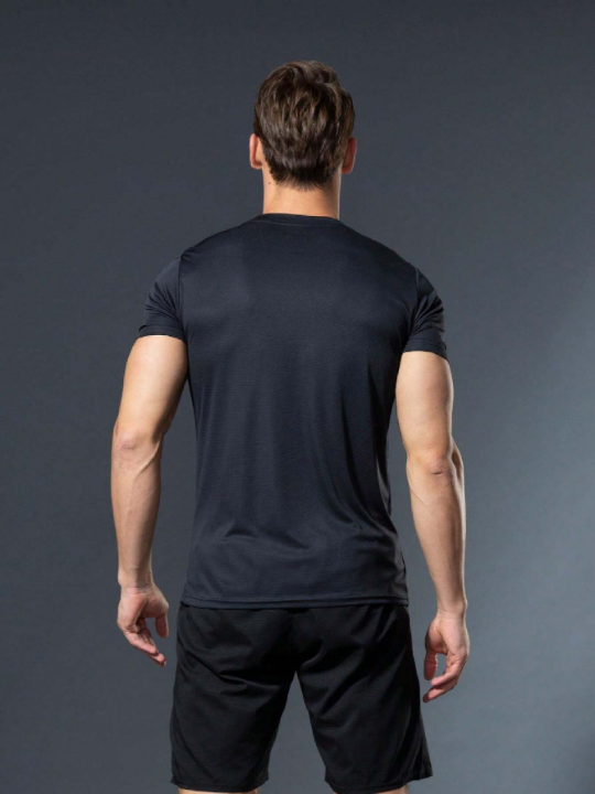 5pcs/Set Men's Loose Fit Breathable Quick-Dry Short Sleeve Sports T-Shirt For Fitness, Running, Outdoor Activities Gym Clothes Men Spring Tops Basic T Shirt