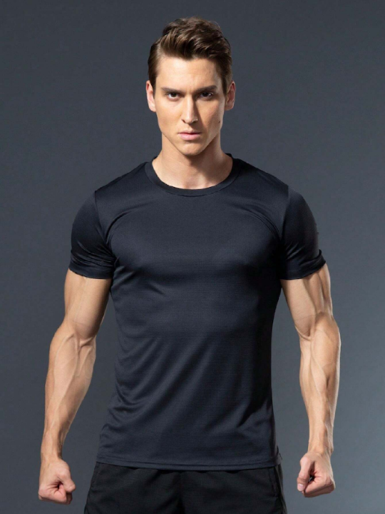 5pcs/Set Men's Loose Breathable Fitness, Running, Outdoor, Quick-Drying Short Sleeve Sport T-Shirts Gym Clothes Men Spring Tops Basic T Shirt