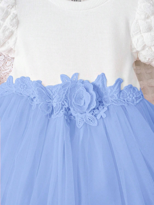 Baby Girl's Color Block Ruffle Dress