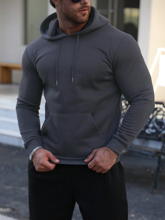 Men's Drawstring Hooded Pullover Sweatshirt