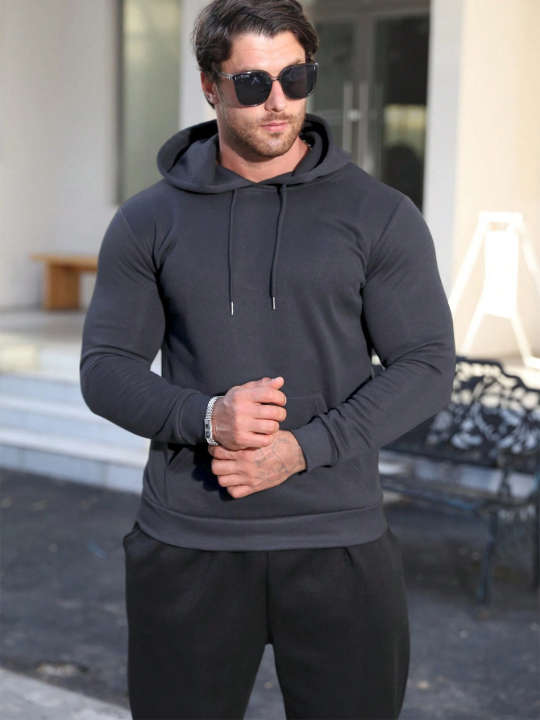 Men's Drawstring Hooded Pullover Sweatshirt