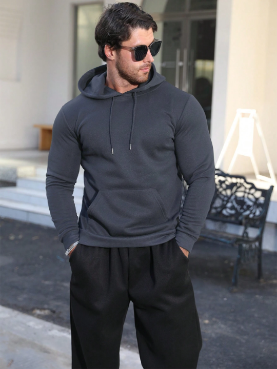 Men's Drawstring Hooded Pullover Sweatshirt
