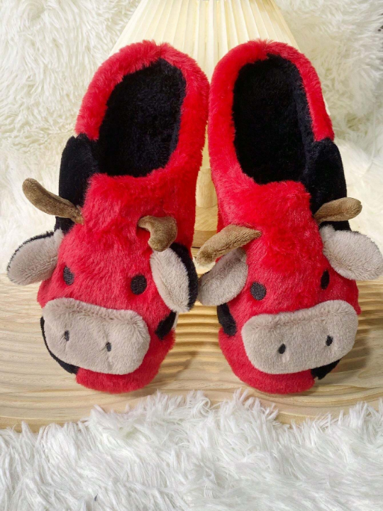 Home Animal Cartoon Slippers, Warm, Fashionable, Comfortable Milk Slippers