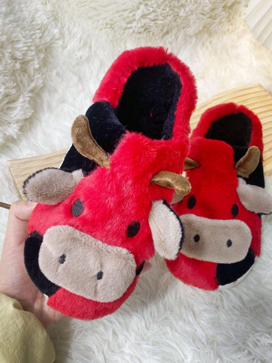 Home Animal Cartoon Slippers, Warm, Fashionable, Comfortable Milk Slippers