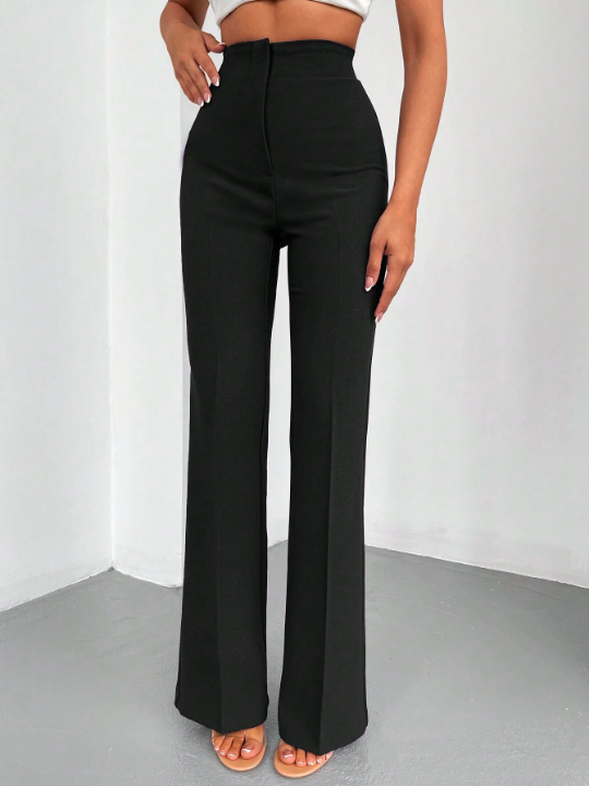 Solid Flare Leg Pants