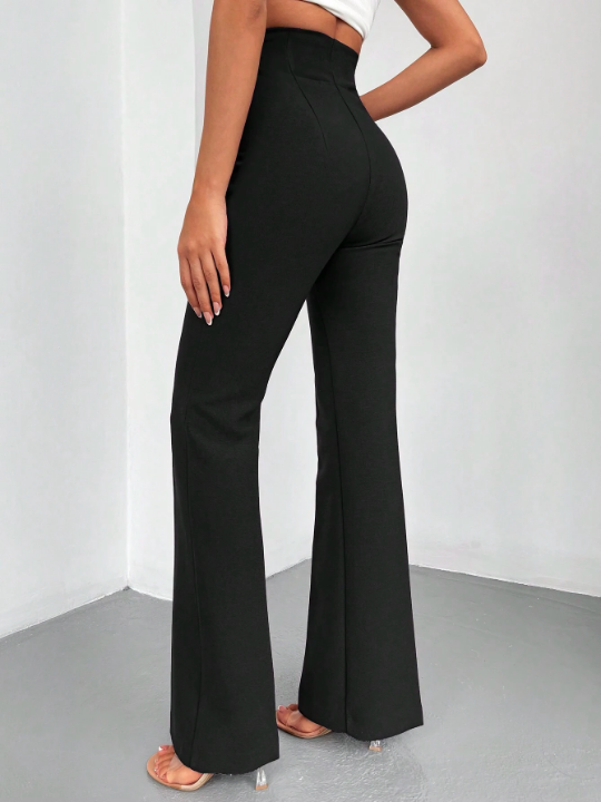 Solid Flare Leg Pants