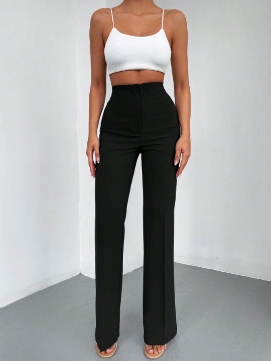 Solid Flare Leg Pants