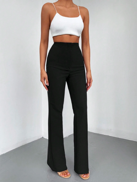 Solid Flare Leg Pants