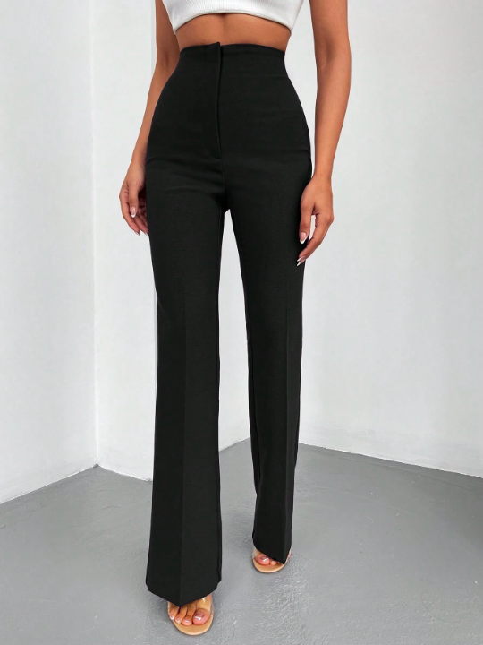 Solid Flare Leg Pants