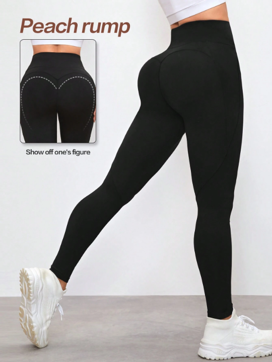 Yoga Basic High Waist Compression Workout Leggings For Abdominal Control And Butt Lifting