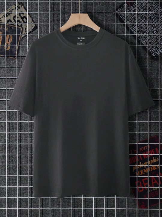 Letter & Pigeon Print Round Neck T-Shirt