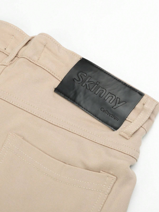 Men Solid Slant Pocket Skinny Pants