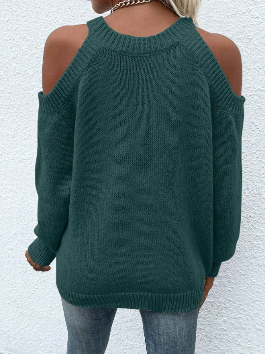 LUNE Solid Color Off Shoulder Casual Sweater