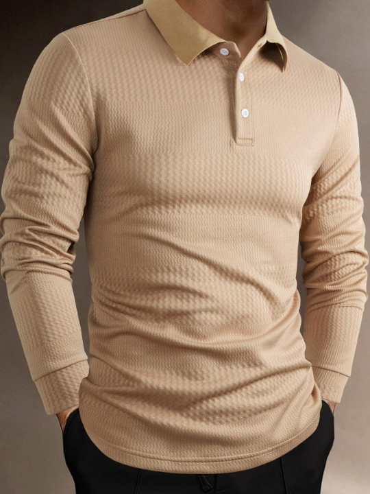 Manfinity Homme Men's Long Sleeve Polo Shirt