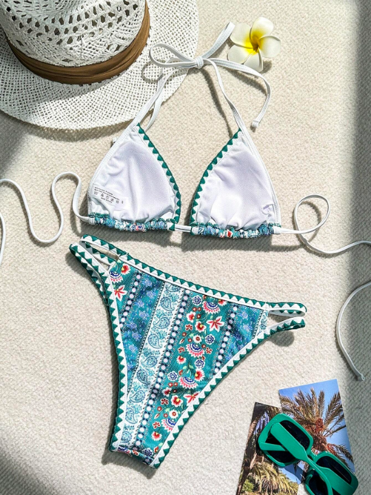 Swim Vcay Floral Print Two-Piece Swimsuit Set