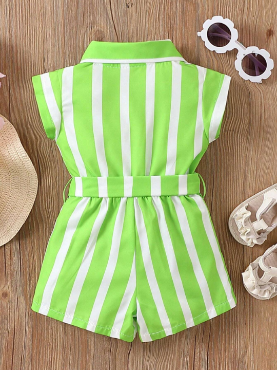 Baby Girl Striped Shirt Romper