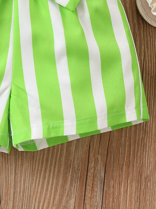 Baby Girl Striped Shirt Romper